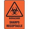 SAFETY SIGN, BIOHAZARD SHARPS RECEPTACLE